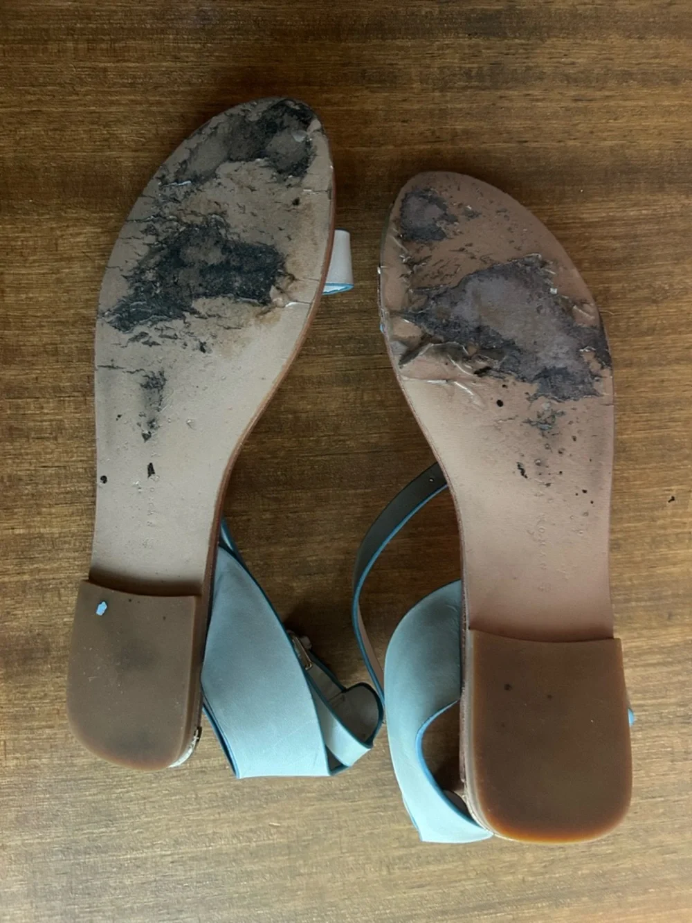 Zara Casual Ankle-Strap Flat Sandals in Light Blue - Picture 3 of 3